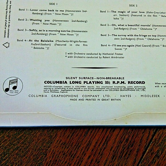 Nelson Eddy Vintage Original Pressing Vinyl LP Through Theatreland Stage Musical - Picture 8 of 16